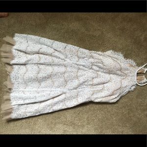 Francesca’s white lace and tulle dress